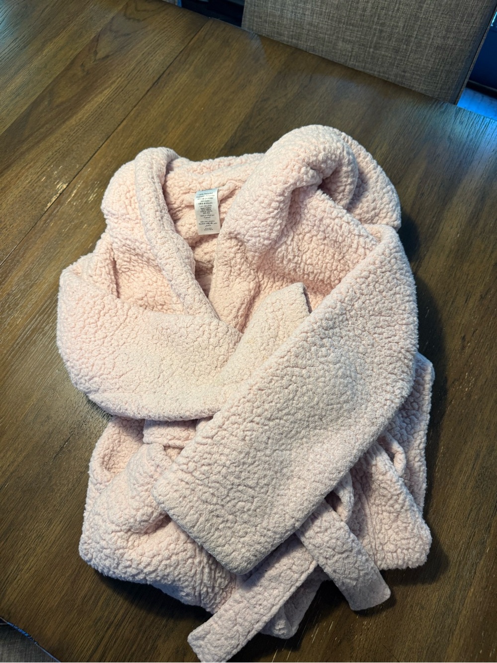 Pottery Barn Teen Plush Sherpa Robe - Light Pink